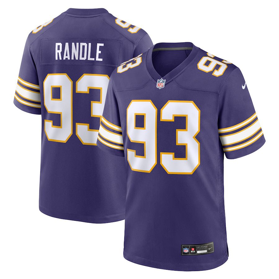 Men Minnesota Vikings #93 John Randle Nike Purple Classic Player Game NFL Jersey->minnesota vikings->NFL Jersey